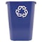 Rubbermaid Commercial 41.25 qt. Rectangular Desk Recycling Container, Bronze Vein/Bronze Vein, Plastic FG295773BLUE - alternate 1